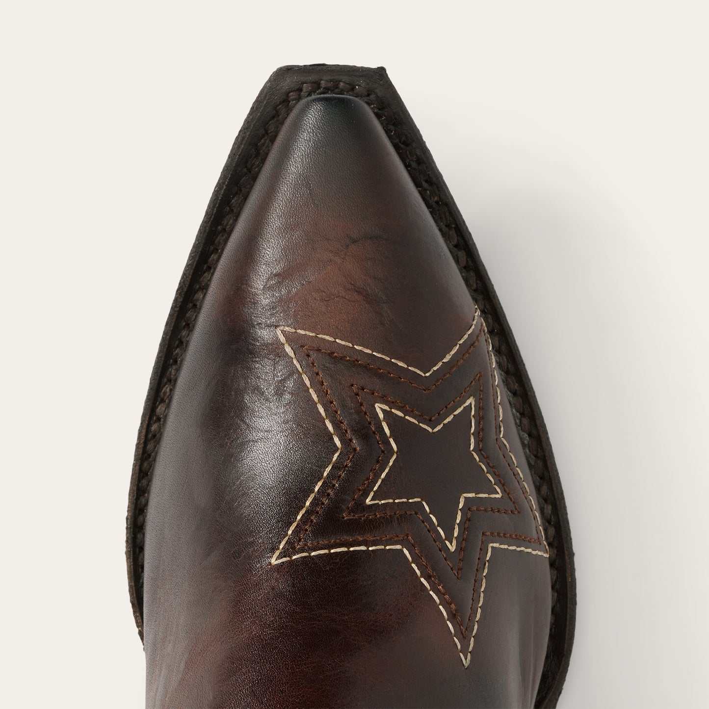 Handcrafted Women's Stetson Cosmo Boots brown leather cowboy boots with corded star detailing