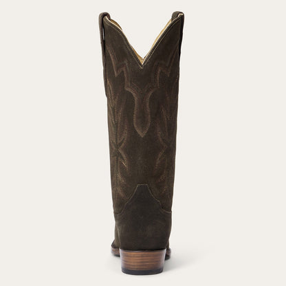 Women's Stetson Casey Suede Boots Snip Toe Handcrafted Olive