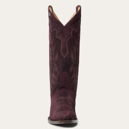 Women's Stetson Casey Leather Boots Snip Toe Handcrafted Wine