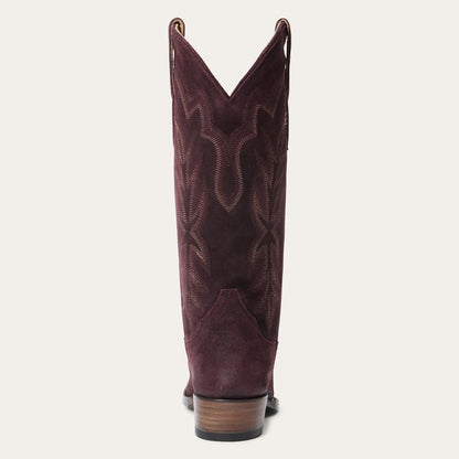 Women's Stetson Casey Leather Boots Snip Toe Handcrafted Wine