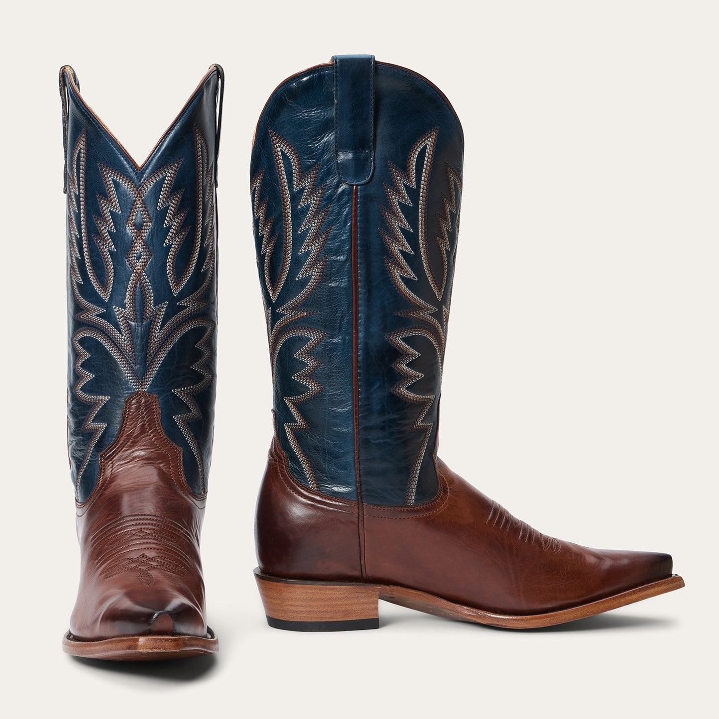 Botas de cuero Stetson Annie para mujer, con punta recortada, hechas a mano en marrón