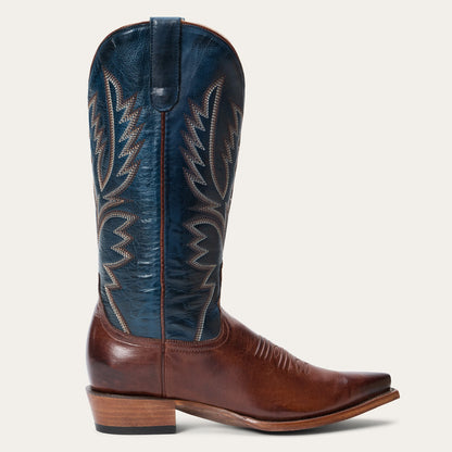 Botas de cuero Stetson Annie para mujer, con punta recortada, hechas a mano en marrón