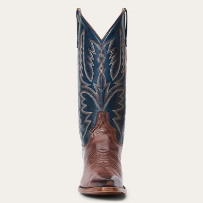 Botas de cuero Stetson Annie para mujer, con punta recortada, hechas a mano en marrón