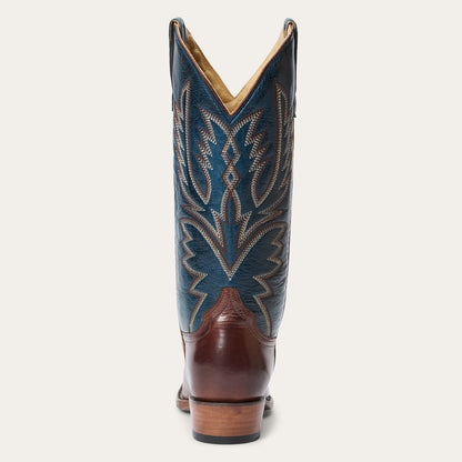 Botas de cuero Stetson Annie para mujer, con punta recortada, hechas a mano en marrón