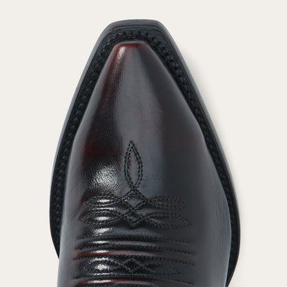 Women's Stetson Georgia Leather Boots Snip Toe Handcrafted Black Cherry