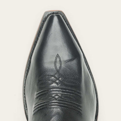 Women's Stetson Casey leather boots in black with 13" shaft and unique embroidery