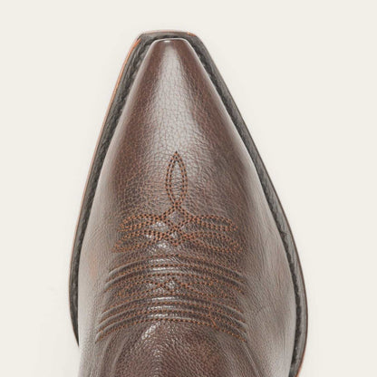 Women's Stetson Casey Leather Boots handcrafted brown tobacco with unique embroidery and leather sole