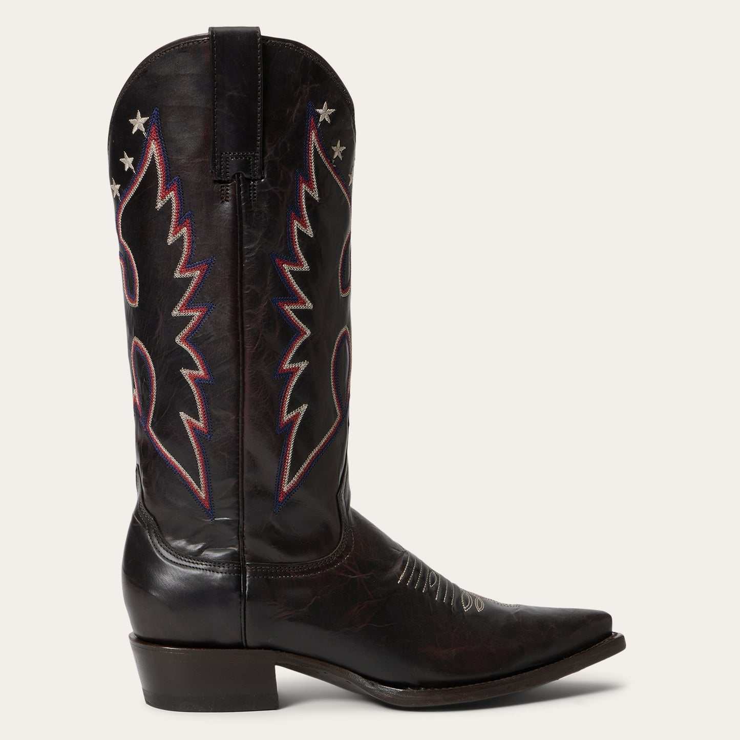 Women's Stetson Reagan leather boots chocolate snip toe handcrafted cowboy style