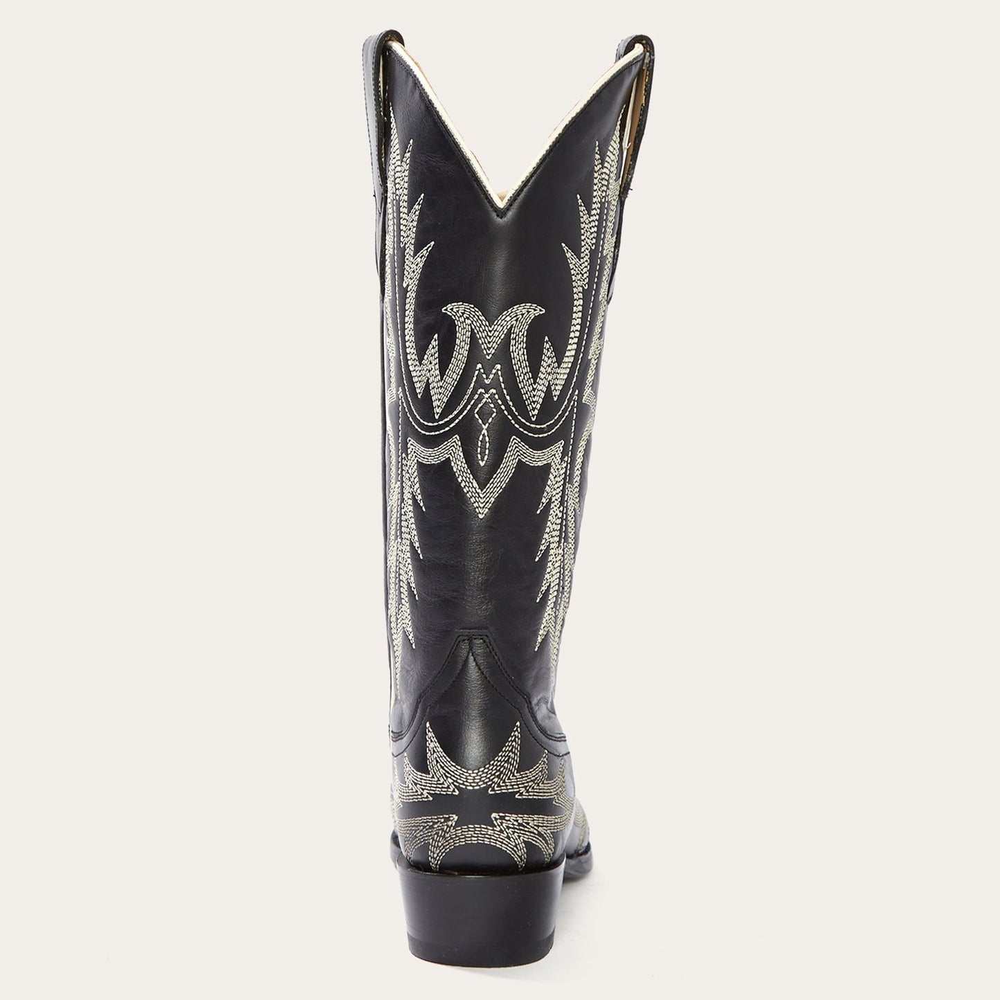 Women's Stetson Tina Boots handcrafted black snip toe with flame pita embroidery and leather sole
