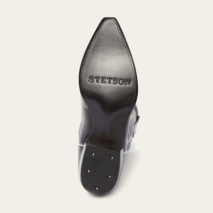 Women's Stetson Tina Boots handcrafted black snip toe with flame pita embroidery and 13" shaft