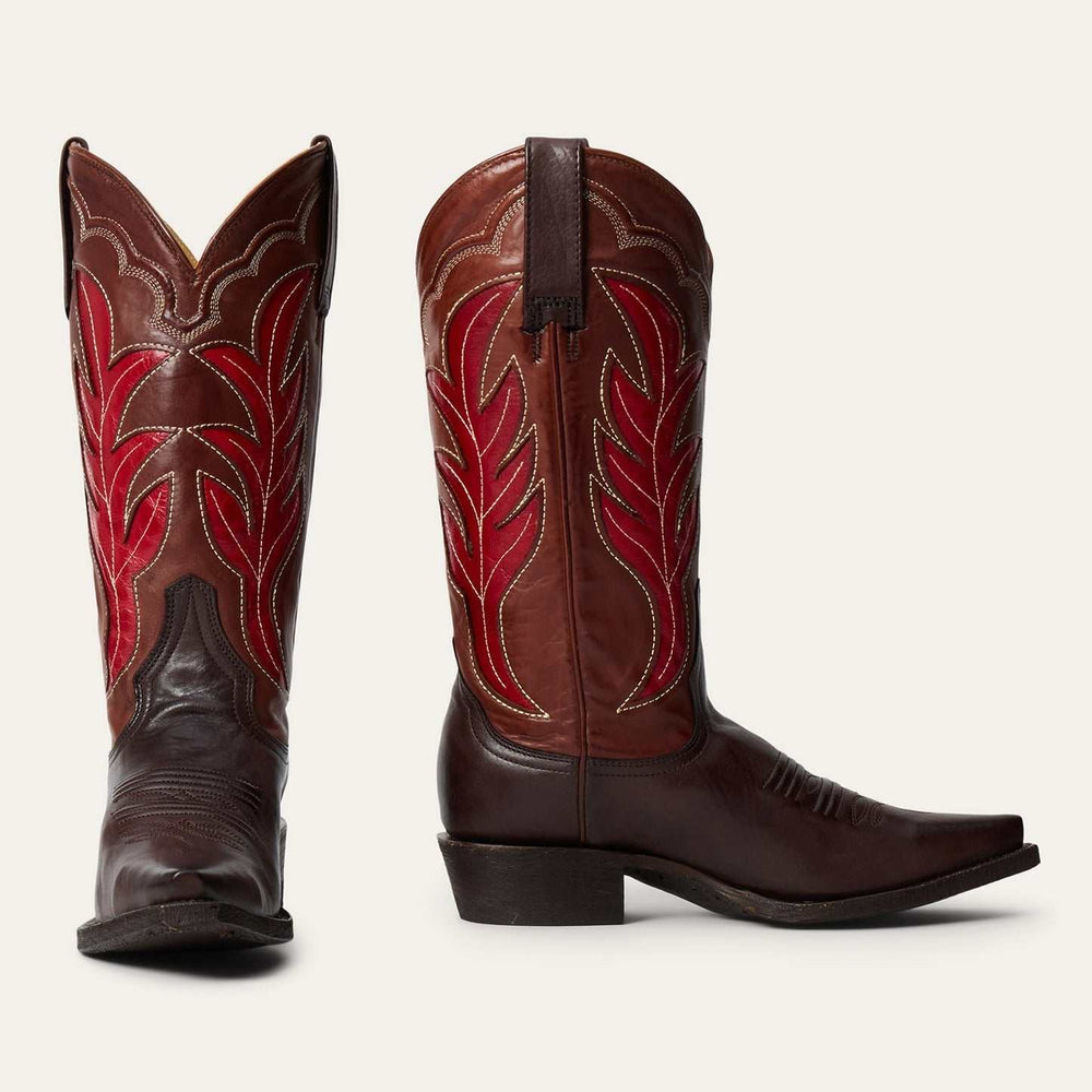 Stetson Erin Lederstiefel für Damen, Snip Toe, handgefertigt, Braun
