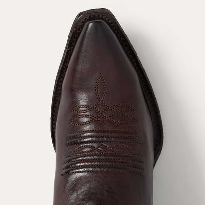 Women's Stetson Erin handcrafted brown leather boots with snip toe and unique embroidery