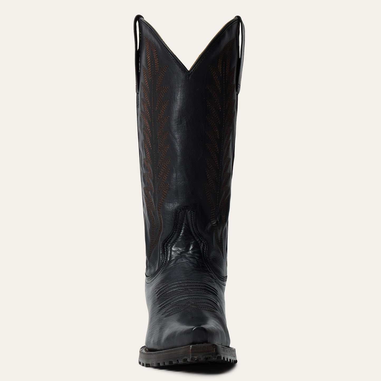 Women's Stetson Frankie Leather Boots black handcrafted snip toe with embroidered shaft