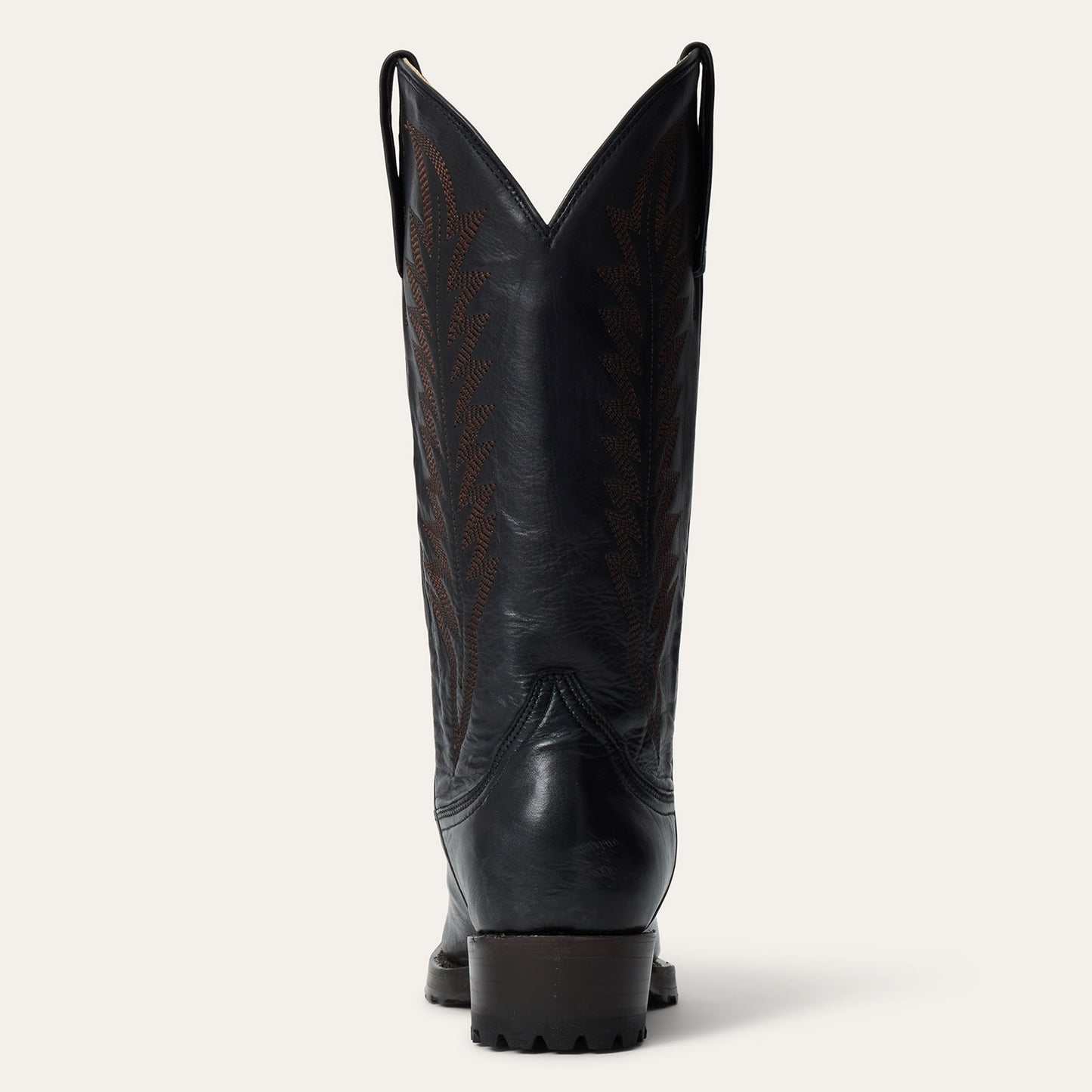 Women's Stetson Frankie black leather boots with snip toe and embroidered shaft