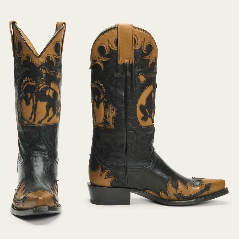 Women's Stetson Faye Leather Boots Handcrafted Black