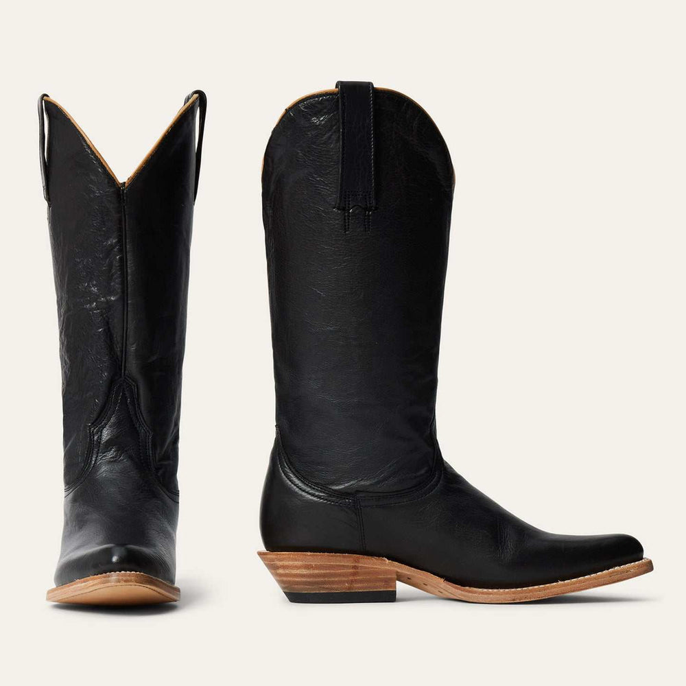 Women's Stetson Darby Leather Boots Handcrafted Black