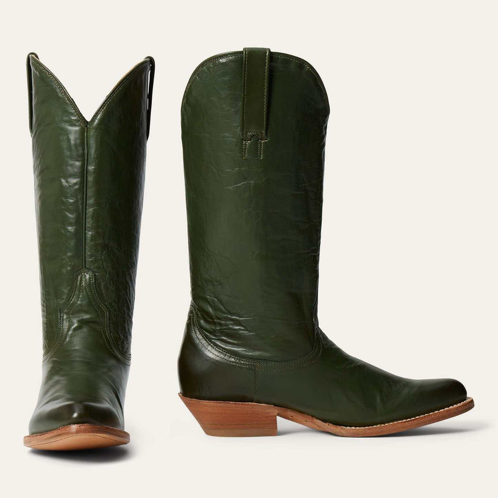 Damen Stetson Darby Lederstiefel Handgefertigt Grün