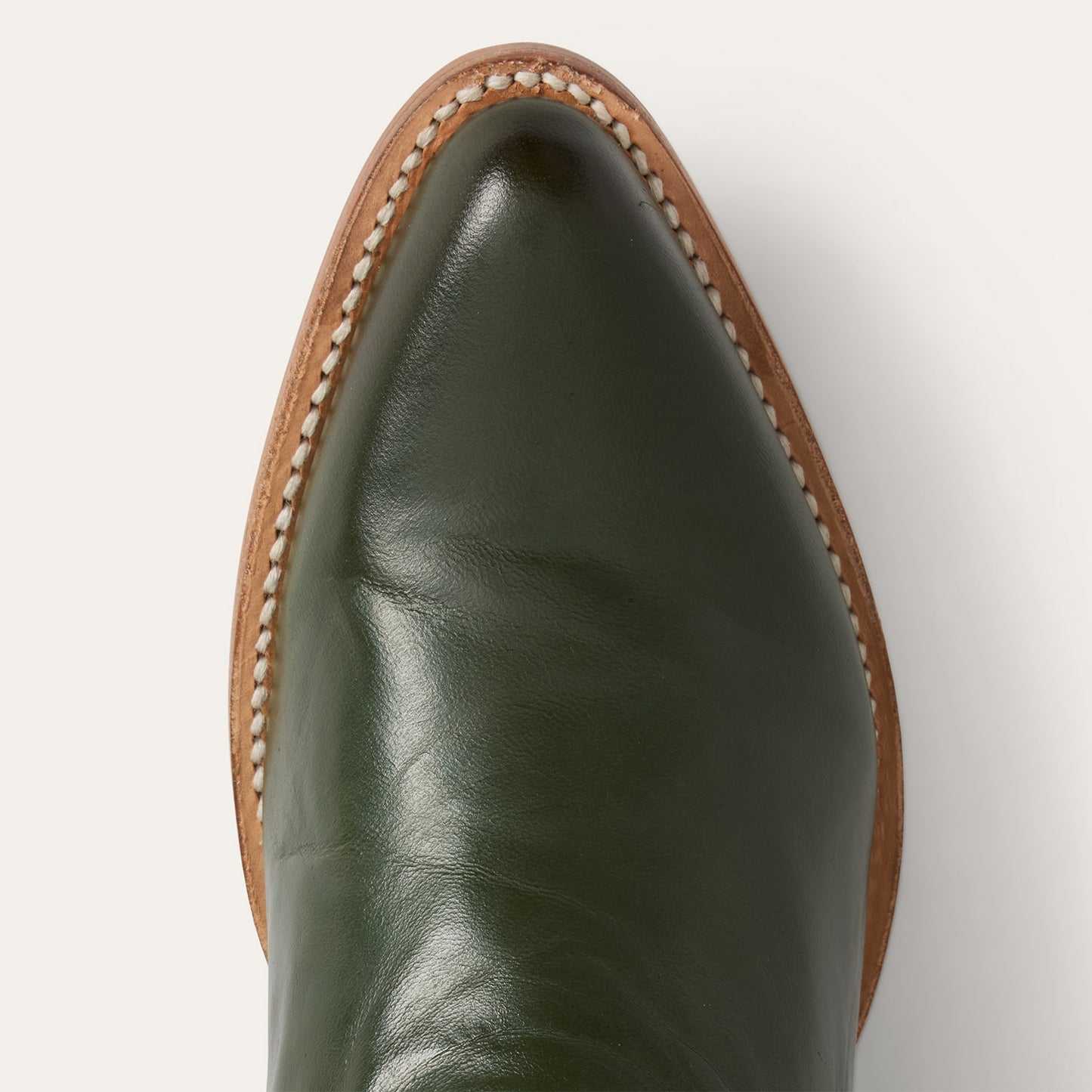 Women's Stetson Darby Leather Boots green handcrafted cowboy boots with leather sole and stacked heel