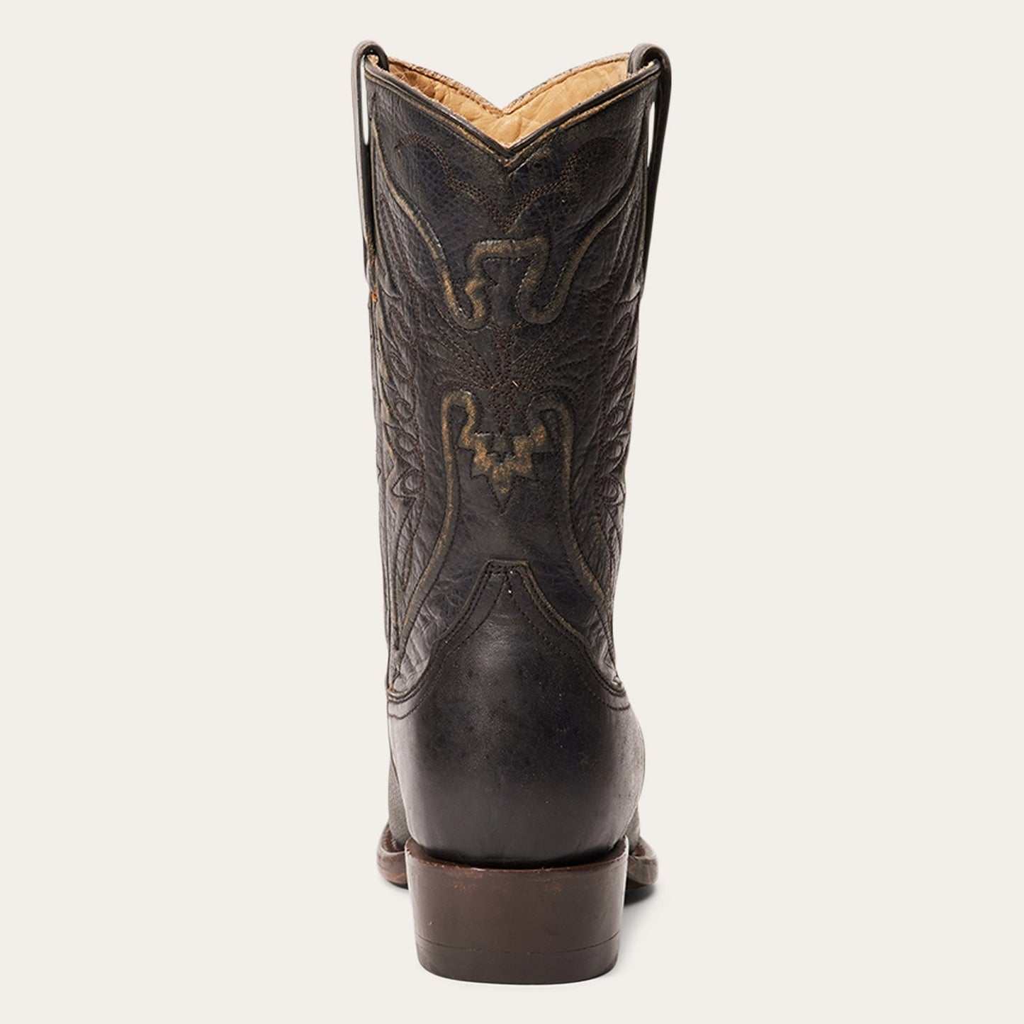 Women's Stetson Tate Leather Boots black handcrafted eagle design snip toe stacked heel