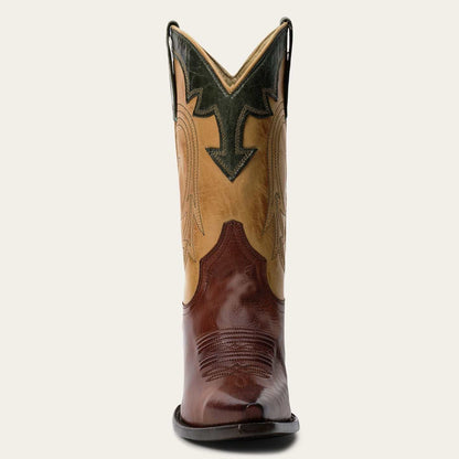 Women's Stetson Millie Leather Boots Handcrafted Snip Toe Brown