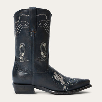 Women's Stetson Sedona Snip Leather Boots Snip Toe Handcrafted Black