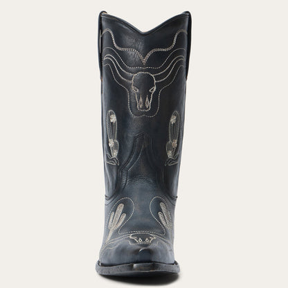 Women's Stetson Sedona Snip Leather Boots Snip Toe Handcrafted Black