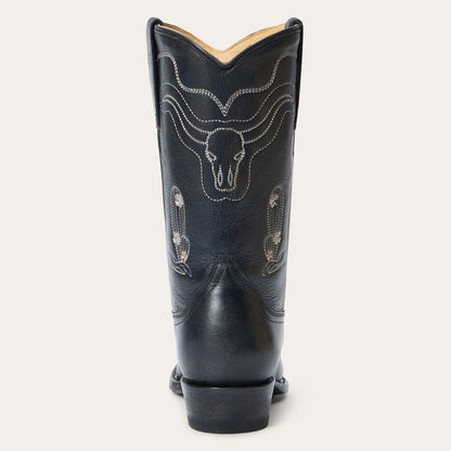 Women's Stetson Sedona Snip Leather Boots Snip Toe Handcrafted Black