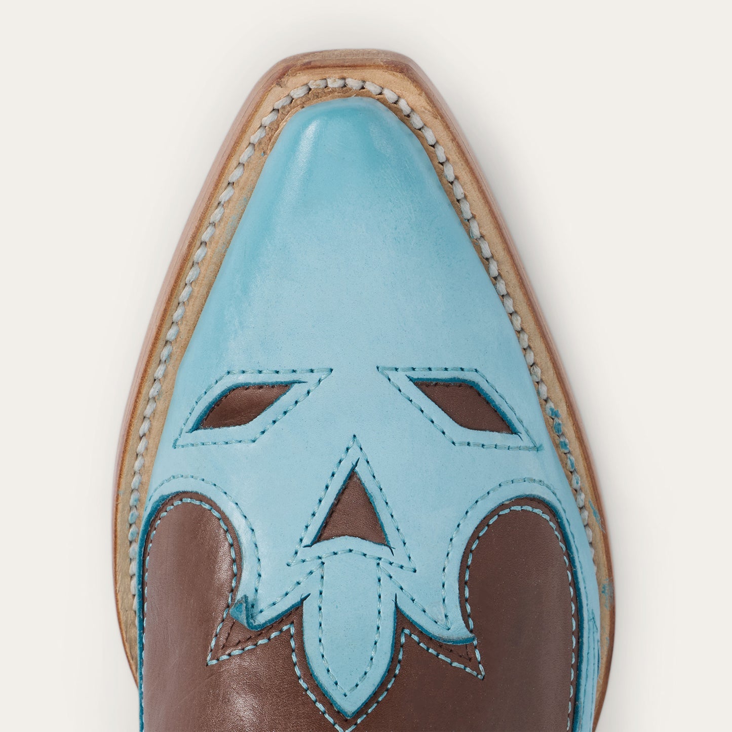 Women's Stetson Beth Leather Boots Snip Toe Handcrafted Blue