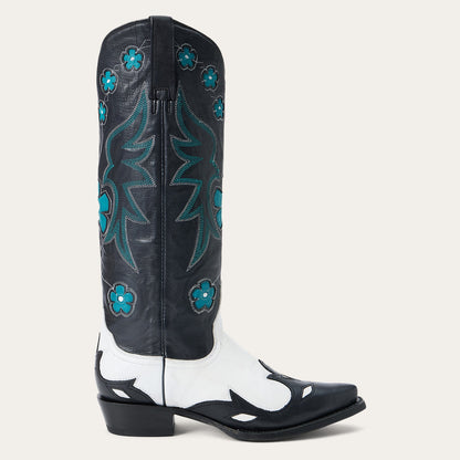 Women's Stetson Ariana Leather Boots Snip Toe Handcrafted Black