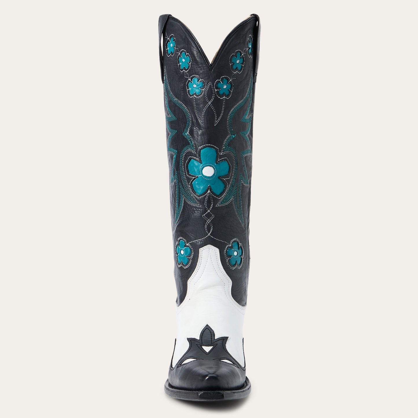 Women's Stetson Ariana Leather Boots Snip Toe Handcrafted Black