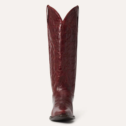 Women's Stetson Dove Goat Boots handcrafted red with snip toe and leather sole