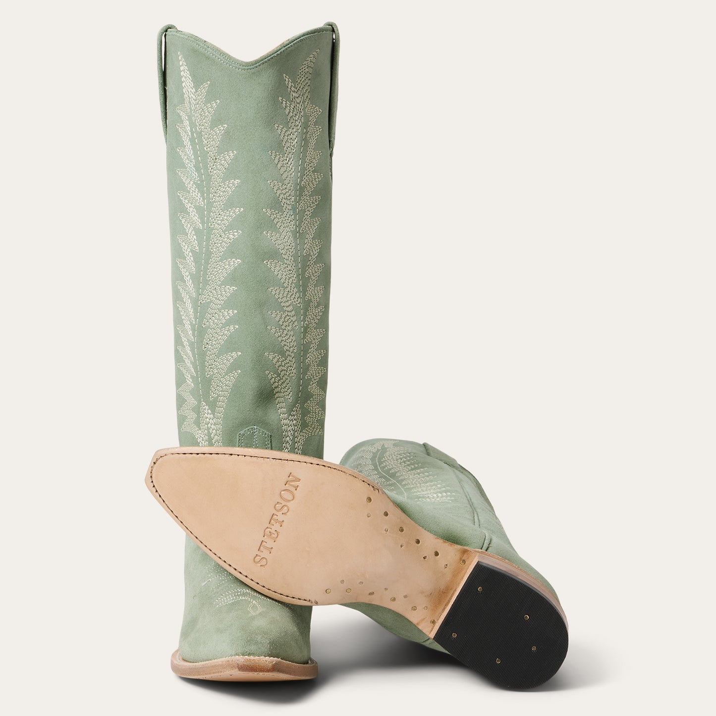 Women's Stetson Emme Suede Boots Handcrafted Aqua