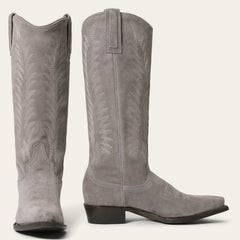 Damen Stetson Emme Wildlederstiefel Handgefertigt Grau