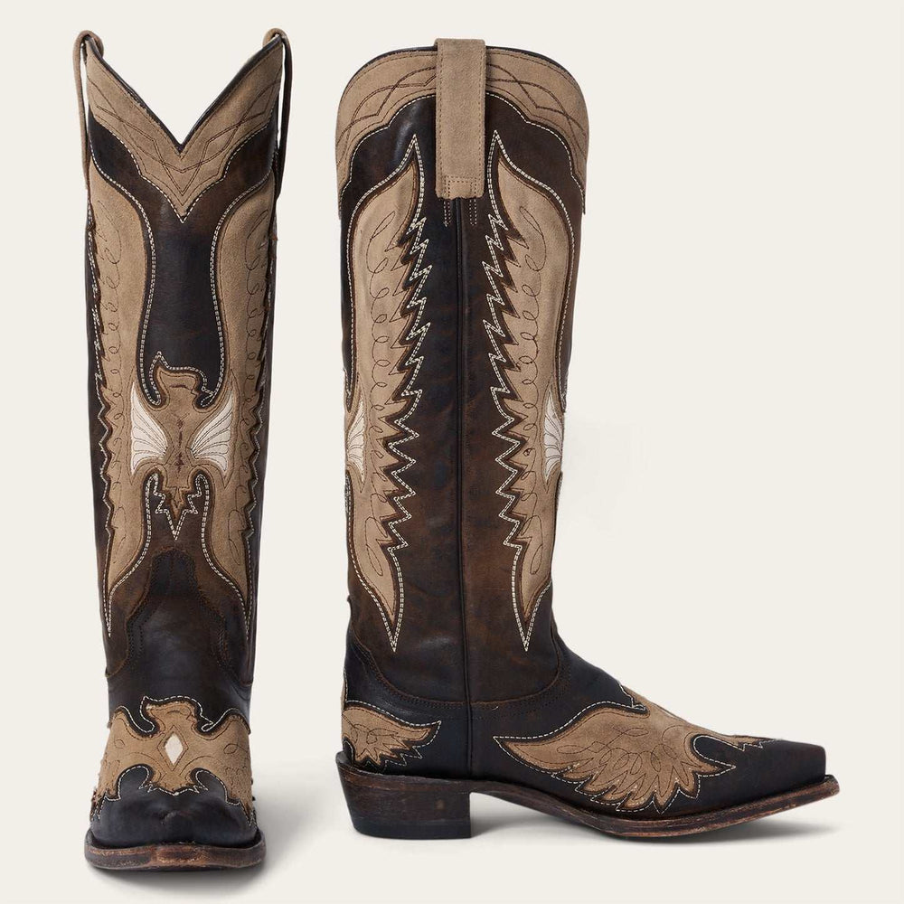 Women's Stetson Lottie Leather Boots Handcrafted Brown
