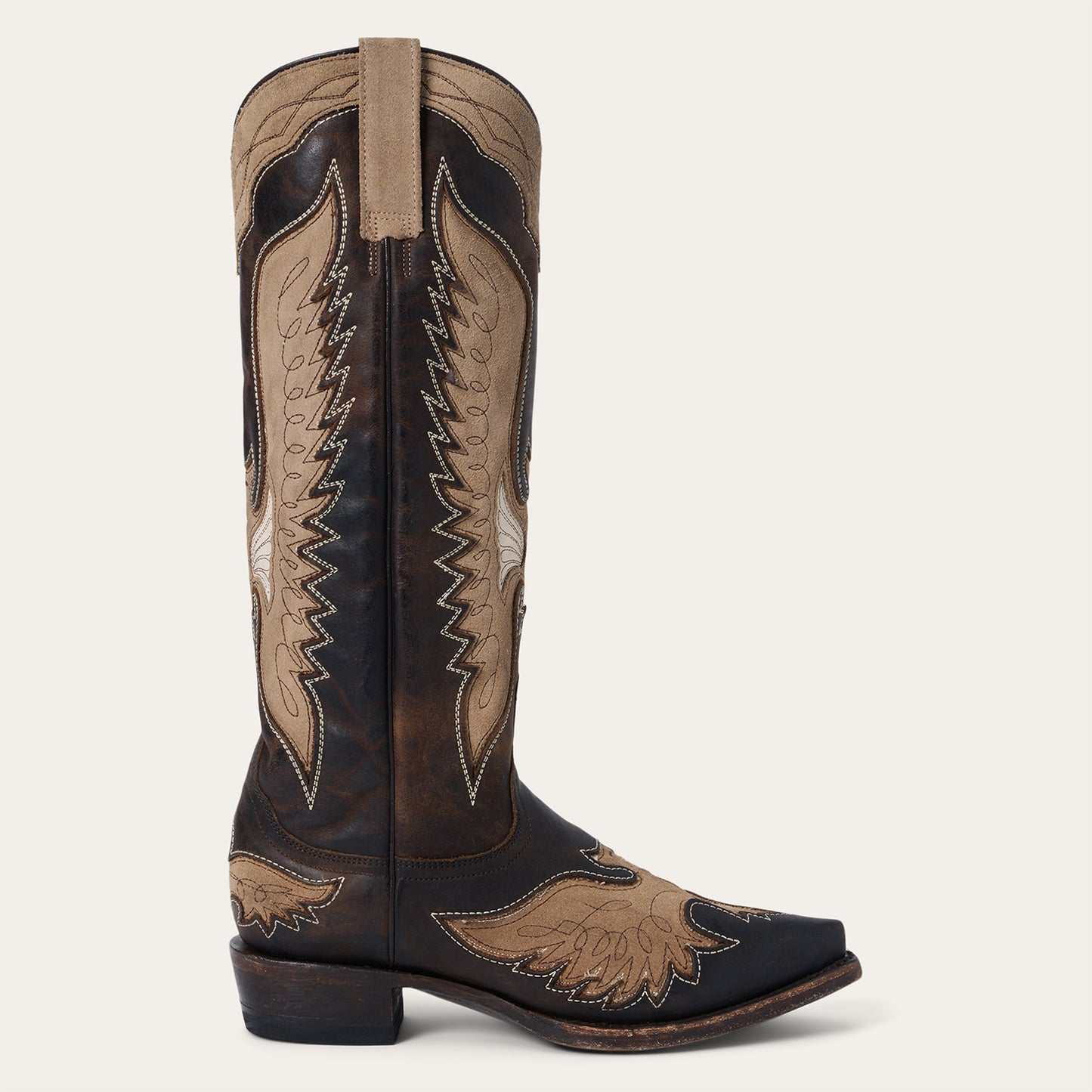 Women's Stetson Lottie leather boots brown handcrafted vintage eagle design