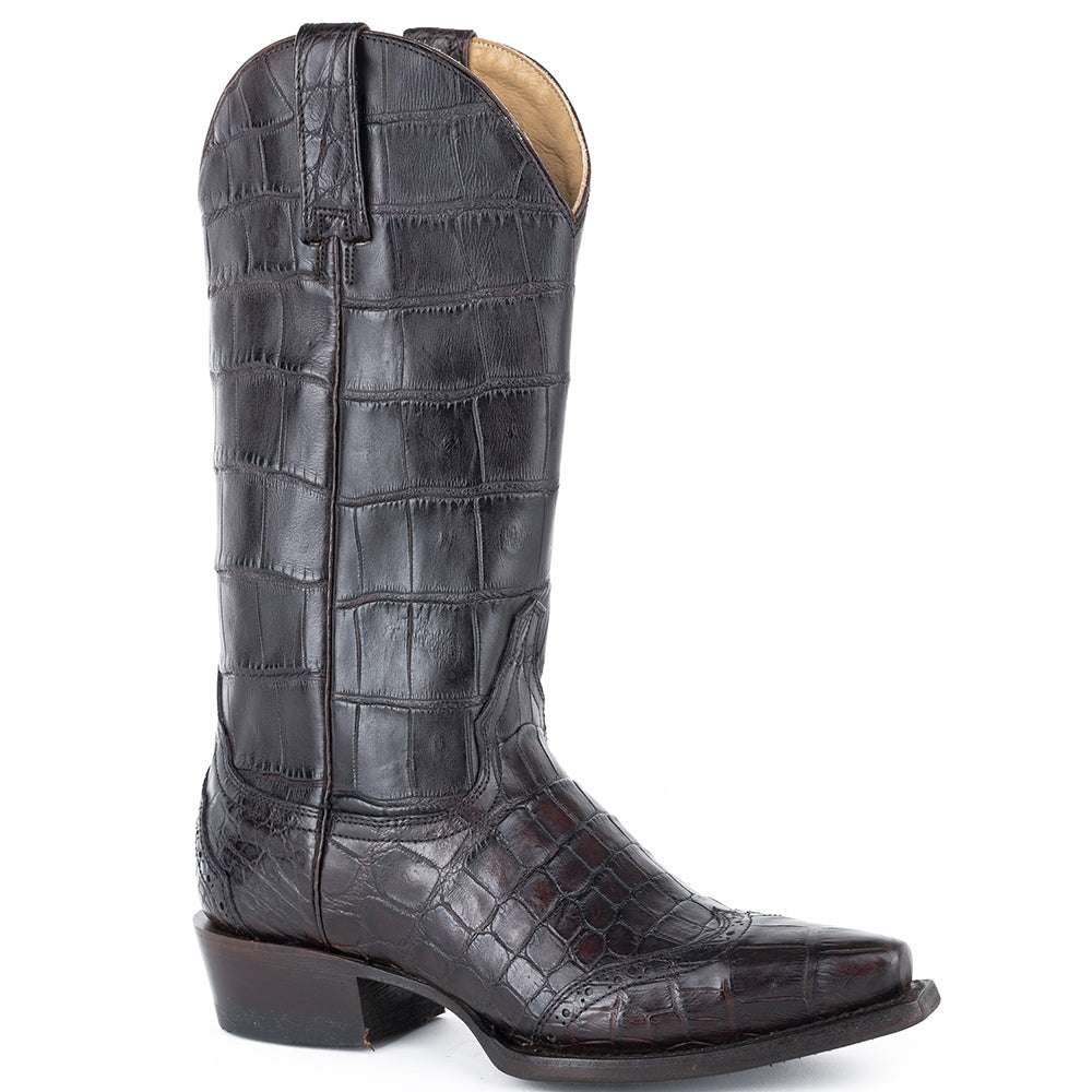 Stetson Lola Alligator Boots für Damen, handgefertigt, Braun