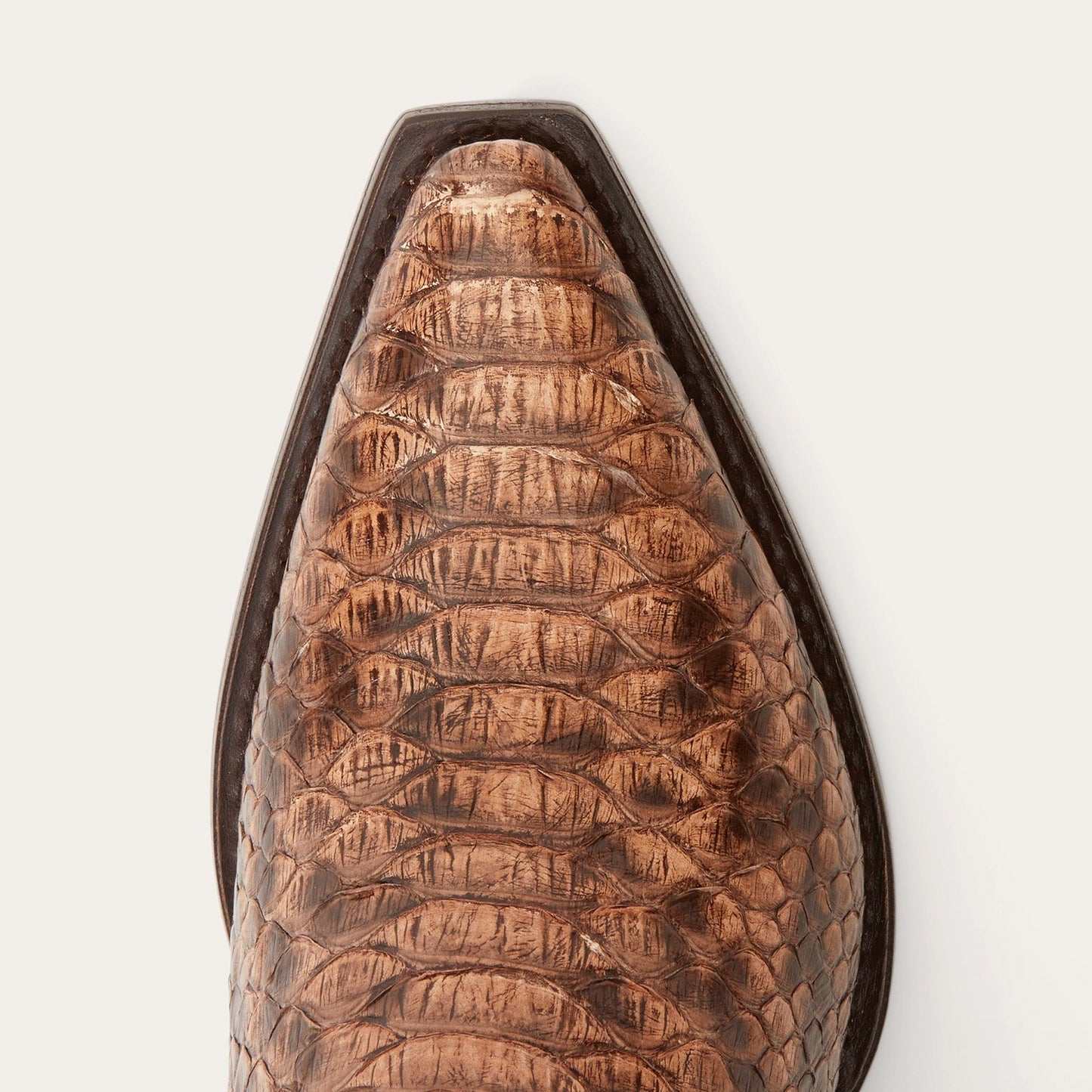 Women's Stetson Ember Python Boots handcrafted brown leather cowboy boots with red shaft