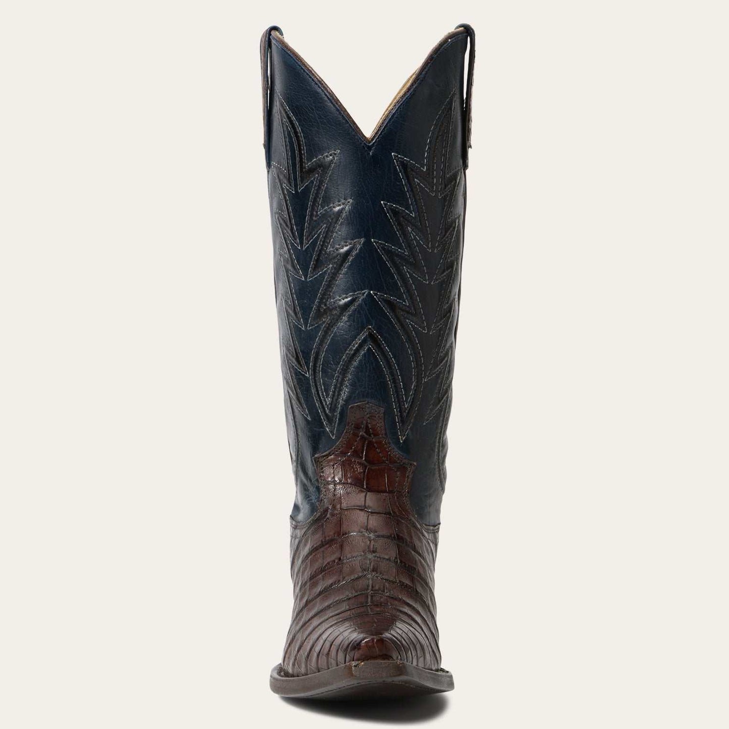 Women's Stetson Adi Caiman Boots handcrafted brown leather with corded design and snip toe