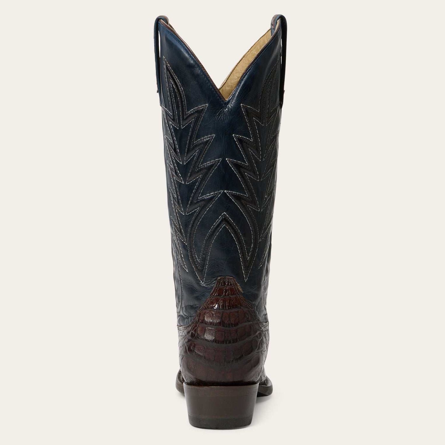 Women's Stetson Adi Caiman Boots handcrafted brown leather with corded design and snip toe