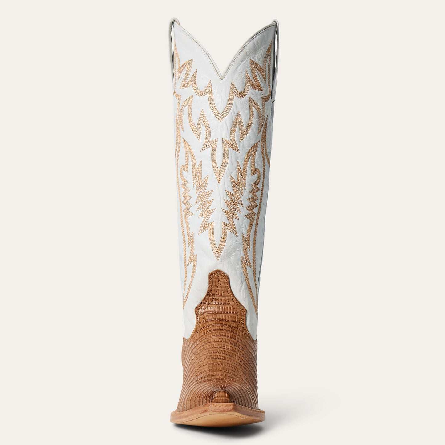 Women's Stetson Toni Teju Lizard Boots Handcrafted Tan
