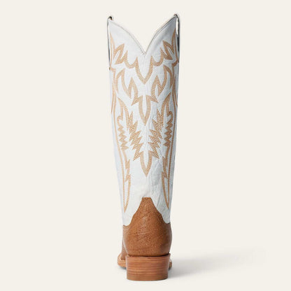 Women's Stetson Toni Teju Lizard Boots Handcrafted Tan