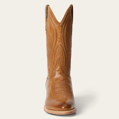Women's Stetson Nora Boots handcrafted gold leather Western boots with unique corded shaft design