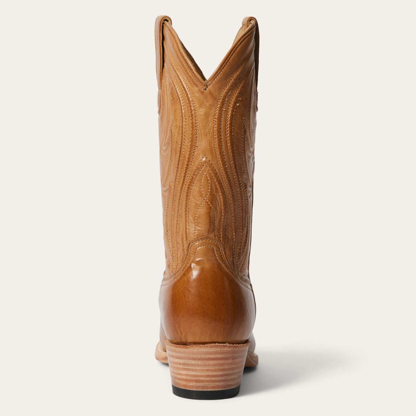 Women’s Stetson Nora Boots handcrafted gold calf leather with unique corded shaft and snip toe design
