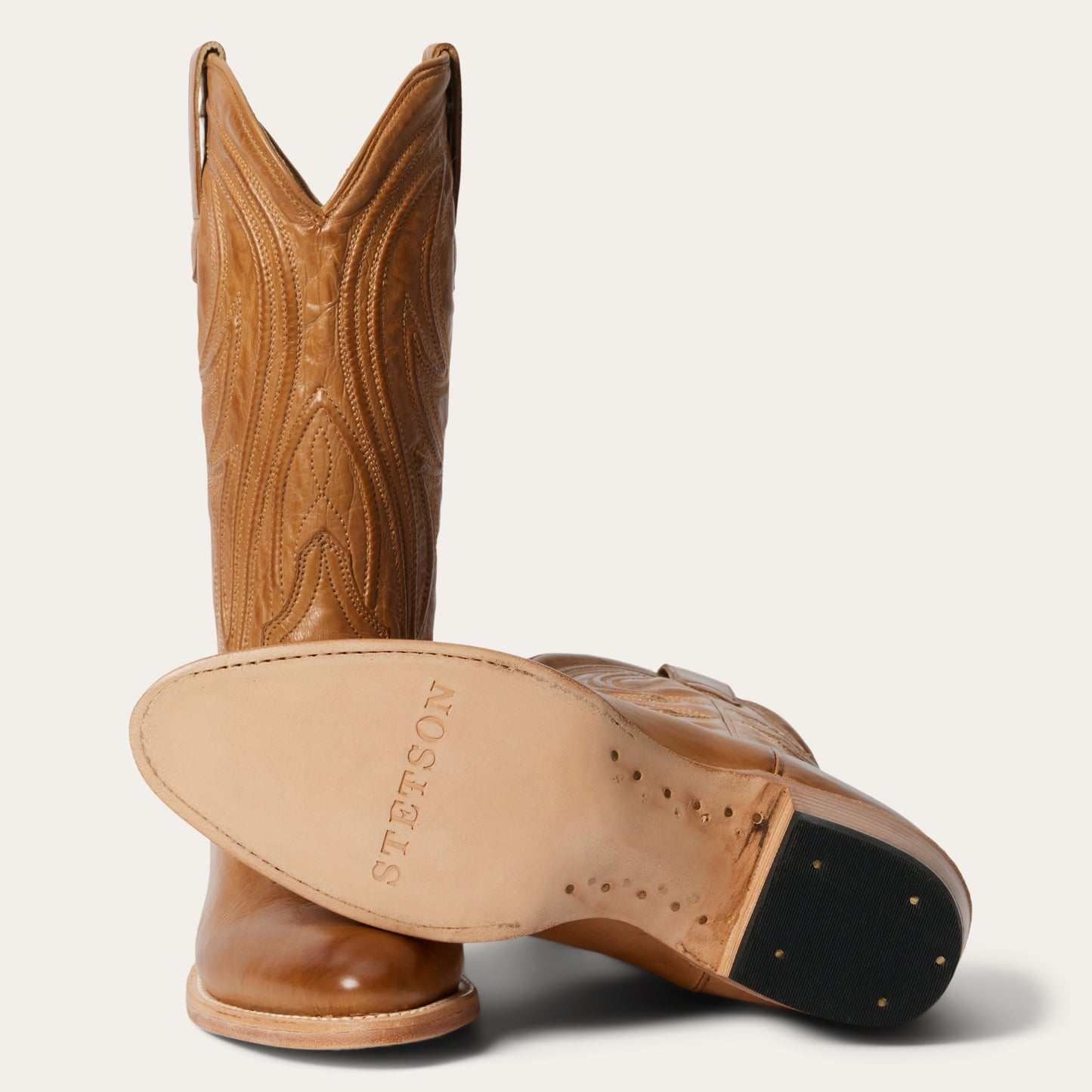 Women's Stetson Nora Boots handcrafted gold calf leather with corded shaft and snip toe