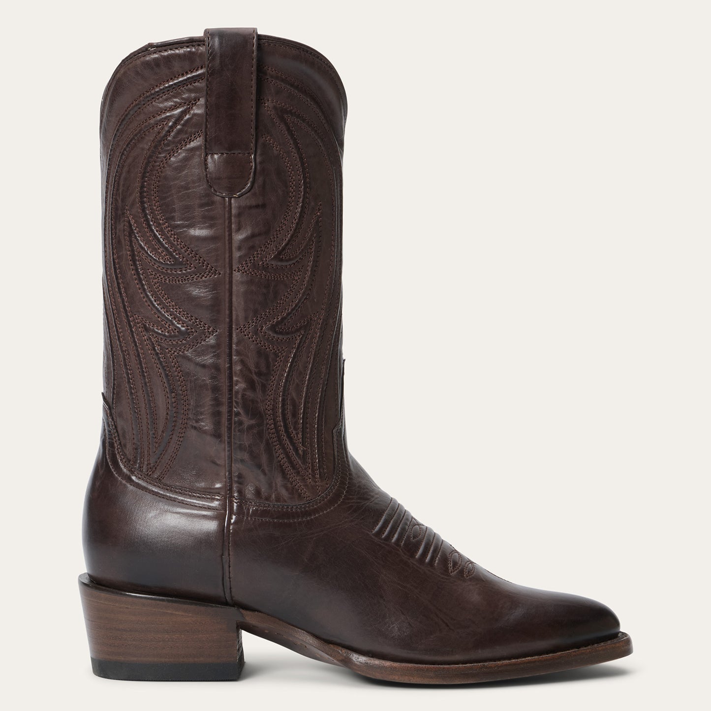 Stetson Nora Lederstiefel für Damen, Snip Toe, handgefertigt, Schokolade