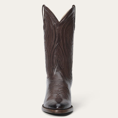 Stetson Nora Lederstiefel für Damen, Snip Toe, handgefertigt, Schokolade