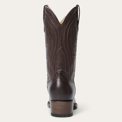Stetson Nora Lederstiefel für Damen, Snip Toe, handgefertigt, Schokolade