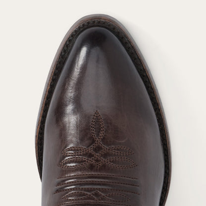 Stetson Nora Lederstiefel für Damen, Snip Toe, handgefertigt, Schokolade