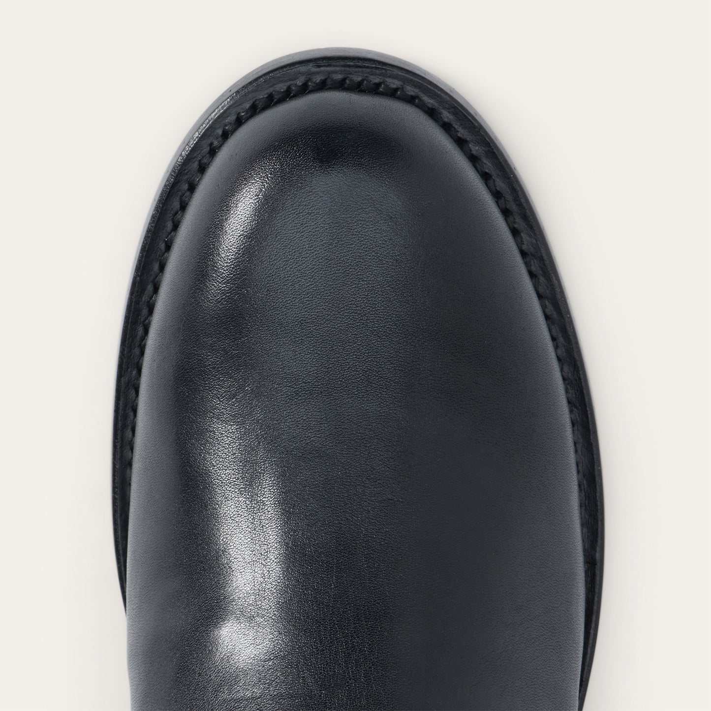 Women's Stetson Jolene black leather boots with 16-inch shaft and side zipper, handcrafted with cushioned insole and rubber lug sole