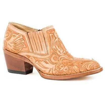 Women's Stetson Nina Leather Boots Handcrafted Tan - yeehawcowboy